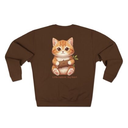 little explorer kitten crewneck sweatshirt — soft fleece everyday wear