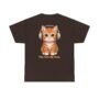 tiny paws, big tunes cat t shirt | cute headphone kitten graphic tee | cozy music lover shirt