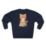 cute kitten book crewneck sweatshirt — soft fleece everyday wear