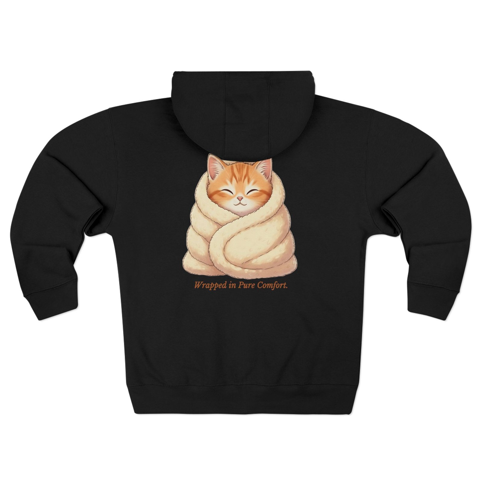 Cozy Wrapped Kitten Zip Hoodie – Unisex Fleece Hoodie with Cute Cat ...