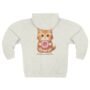 sweet kitten donut zip hoodie – cozy unisex fleece hoodie with cute cat illustration