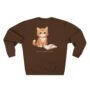 study kitten crewneck sweatshirt — soft fleece everyday wear