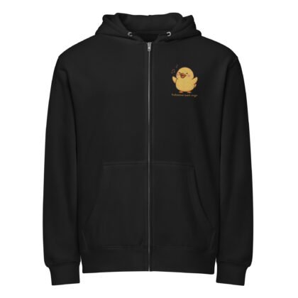 professional quack singer zip hoodie – cozy embroidered duck hoodie for everyday wear