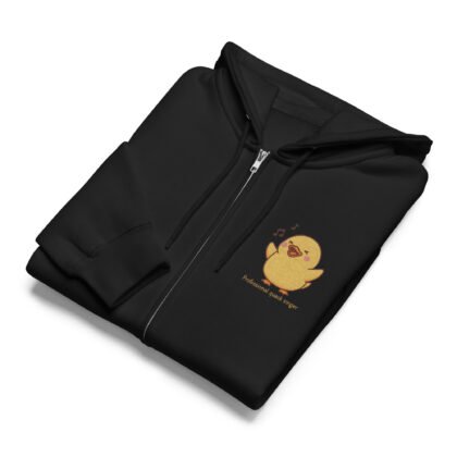 professional quack singer zip hoodie – cozy embroidered duck hoodie for everyday wear